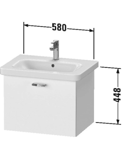 Тумба белый матовый 58 см Duravit XBase XB607501818