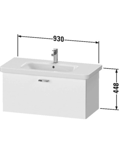 Тумба графит матовый 93 см Duravit XBase XB607704949