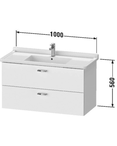 Тумба графит матовый 100 см Duravit XBase  XB618704949