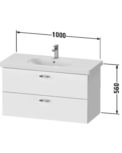 Тумба белый матовый 100 см Duravit XBase XB619301818