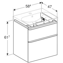 Тумба белый глянец 58,4 см Geberit Smyle Square 500.352.00.1