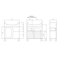Дрея - 65 Тумба с 1-им ящ. (стекло)
