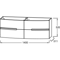 Тумба телесный глянец 140 см Jacob Delafon Nona EB1891RU-G1A
