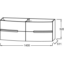 Тумба телесный глянец 140 см Jacob Delafon Nona EB1891RU-G1A