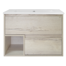 Дунай - 75 Тумба подвесная с 2 ящиками и нишей (цвет Дуб белый)