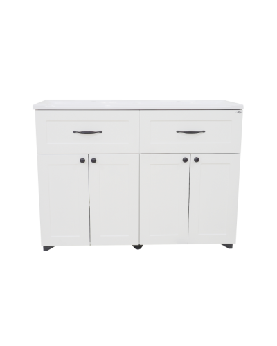 Дуэт - 120 Тумба белая матовая с 2 ящ.