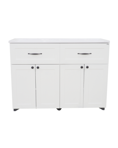 Дуэт - 120 Тумба белая матовая с 2 ящ.