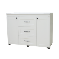 Дуэт - 120 Тумба белая матовая с 3 ящ.