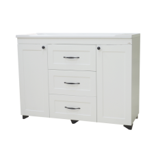 Дуэт - 120 Тумба белая матовая с 3 ящ.