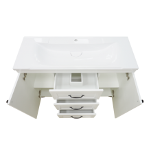 Дуэт - 120 Тумба белая матовая с 3 ящ.