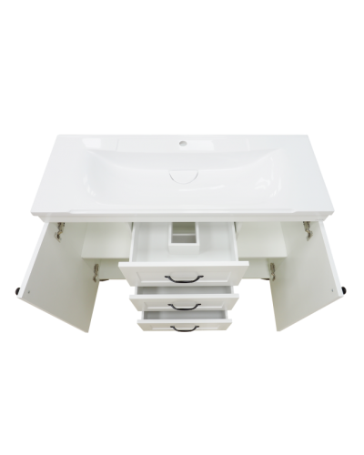 Дуэт - 120 Тумба белая матовая с 3 ящ.