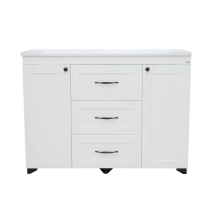 Дуэт - 120 Тумба белая матовая с 3 ящ.