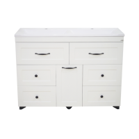 Дуэт - 120 Тумба белая матовая с 6 ящ. / Б/К