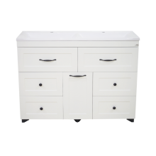 Дуэт - 120 Тумба белая матовая с 6 ящ. / Б/К