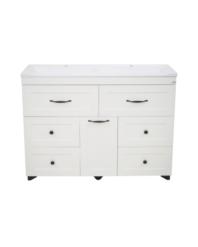 Дуэт - 120 Тумба белая матовая с 6 ящ. / Б/К