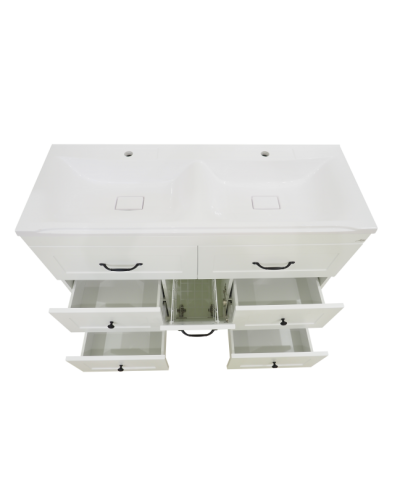 Дуэт - 120 Тумба белая матовая с 6 ящ. / Б/К