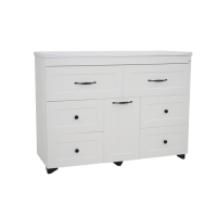 Дуэт - 120 Тумба белая матовая с 6 ящ. / Б/К