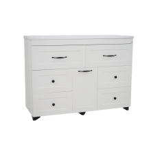 Дуэт - 120 Тумба белая матовая с 6 ящ. / Б/К