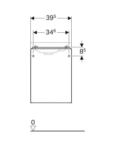 Тумба черный глянец/черный матовый 39,5 см Geberit Acanto 500.607.16.1