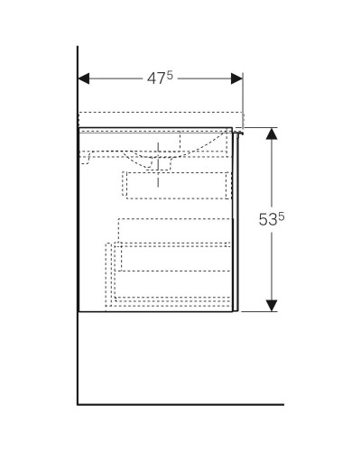 Тумба песочный глянец/песочный матовый 59,5 см Geberit Acanto 500.609.JL.2