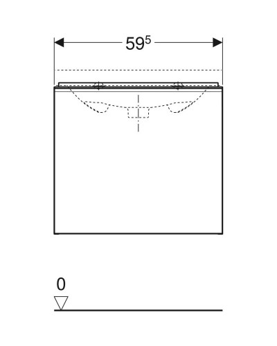Тумба песочный глянец/песочный матовый 59,5 см Geberit Acanto 500.609.JL.2