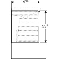 Тумба песочный глянец/песочный матовый 64 см Geberit Acanto 500.610.JL.2