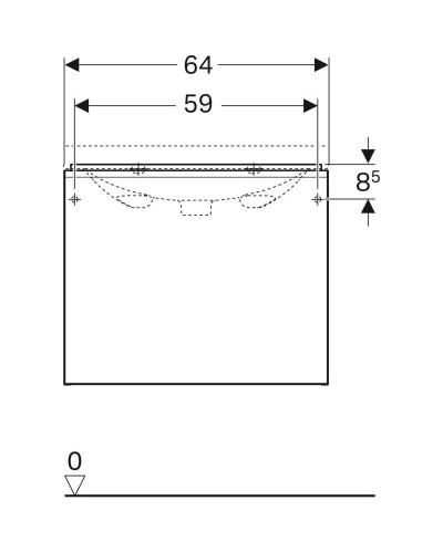 Тумба песочный глянец/песочный матовый 64 см Geberit Acanto 500.610.JL.2