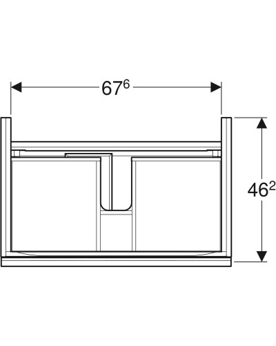 Тумба песочный глянец/песочный матовый 74 см Geberit Acanto 500.611.JL.2