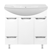 Жасмин - 86 Тумба 2 ящ. (корзина)  белая эмаль