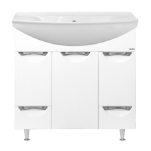 Жасмин - 86 Тумба 2 ящ. (корзина)  белая эмаль