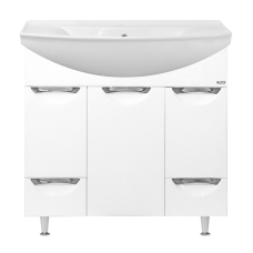 Жасмин - 86 Тумба 2 ящ. (корзина)  белая эмаль