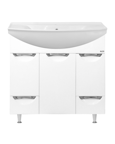 Жасмин - 86 Тумба 2 ящ. (корзина)  белая эмаль