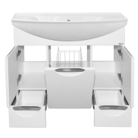 Жасмин - 86 Тумба 2 ящ. (корзина)  белая эмаль