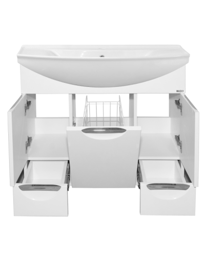 Жасмин - 86 Тумба 2 ящ. (корзина)  белая эмаль
