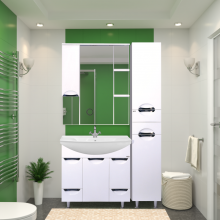 Жасмин - 86 Тумба 2 ящ. (корзина)  белая эмаль