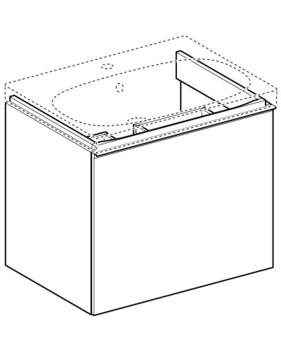 Тумба темно-серый глянец/темно-серый матовый 64 см Geberit Acanto 500.610.JK.2
