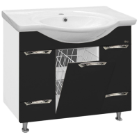 Жасмин - 86 Тумба 2 ящ. (корзина) черная эмаль