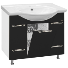 Жасмин - 86 Тумба 2 ящ. (корзина) черная эмаль