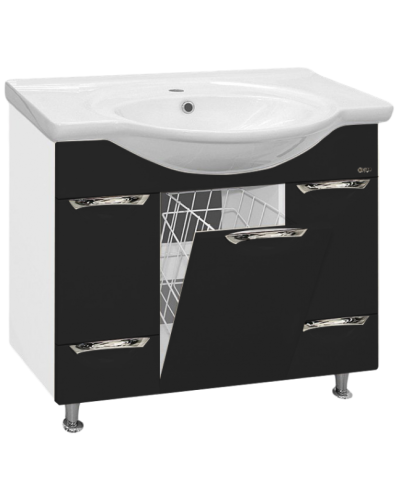 Жасмин - 86 Тумба 2 ящ. (корзина) черная эмаль