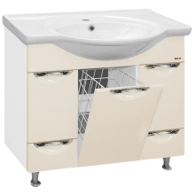 Жасмин - 86 Тумба 2 ящ.(корзина)  БЕЖ. эмаль