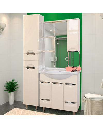 Жасмин - 86 Тумба 2 ящ.(корзина)  БЕЖ. эмаль