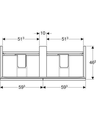Тумба песочный глянец/песочный матовый 119 см Geberit Acanto 500.613.JL.2