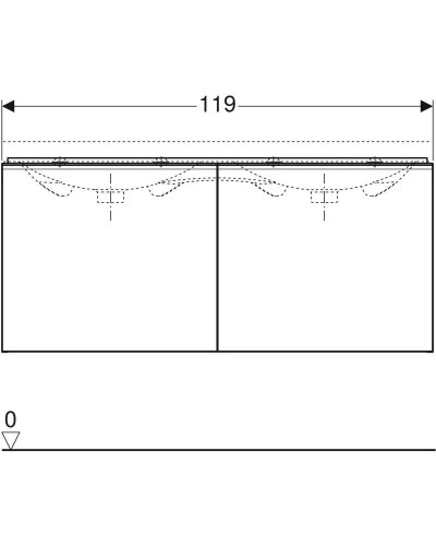 Тумба песочный глянец/песочный матовый 119 см Geberit Acanto 500.613.JL.2