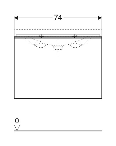 Тумба песочный глянец/песочный матовый 74 см Geberit Acanto 500.615.JL.2