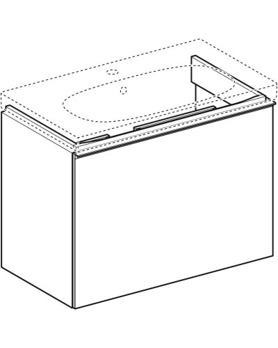Тумба белый глянец 74 см Geberit Acanto 500.615.01.2