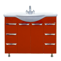 Жасмин -105 Тумба 6 ящ. красная эмаль