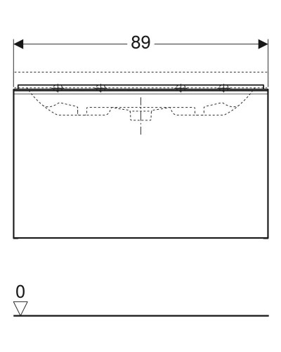 Тумба песочный глянец/песочный матовый 89 см Geberit Acanto 500.616.JL.2