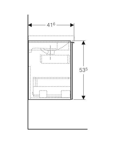 Тумба темно-серый глянец/темно-серый матовый 59,5 см Geberit Acanto 500.614.JK.2