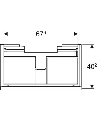 Тумба черный глянец/черный матовый 74 см Geberit Acanto 500.615.16.1