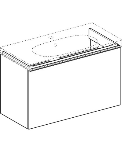 Тумба черный глянец/черный матовый 89 см Geberit Acanto 500.616.16.1